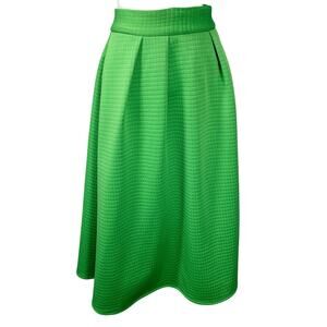 New, Riva Woman, Sz. XL, Green MIdi Skirt, Box Quilt Texture, Lined, Heavyweight